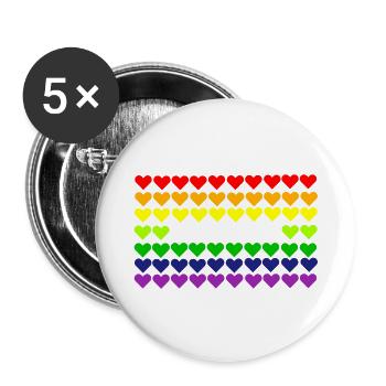 L'amour est l'amour arc-en-ciel coeur bannière - Lot de 5 petits badges (25 mm) - blanc - Devant