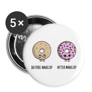 cute make-up donuts gift - Buttons small 1''/25 mm (5-pack) - white - Front