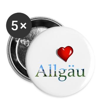 i love allgaeu, Allgäu, Ich liebe das Allgäu - Buttons klein 25 mm (5er Pack) - Weiß - Vorne