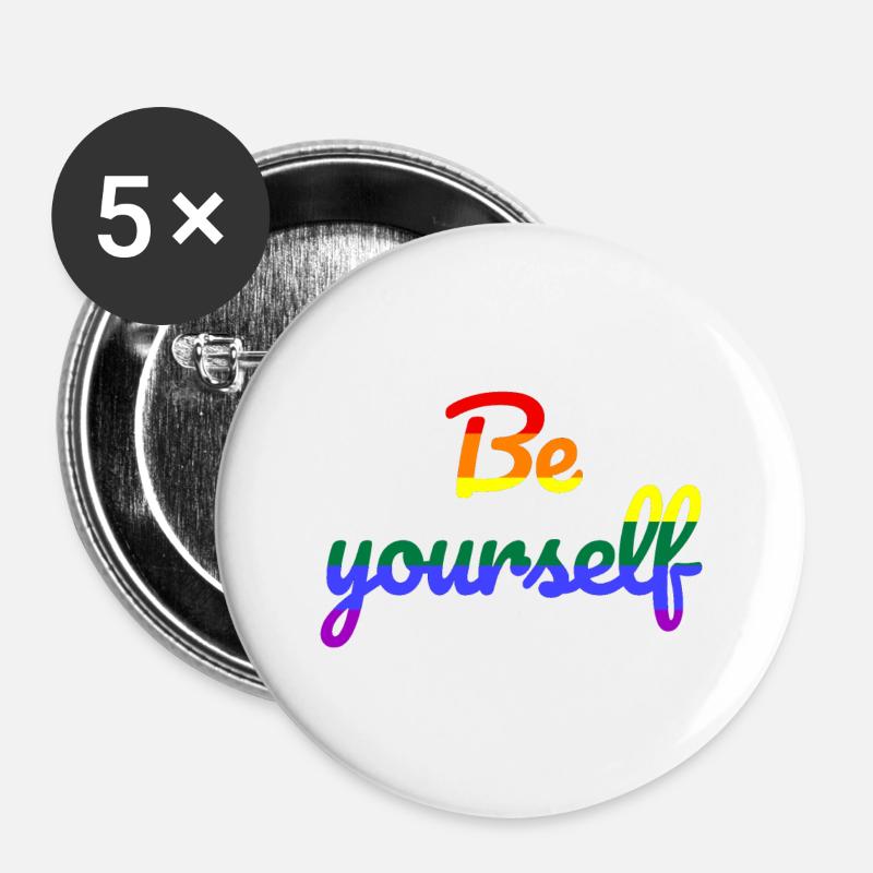 Be yourself - Buttons small 1''/25 mm (5-pack) - white