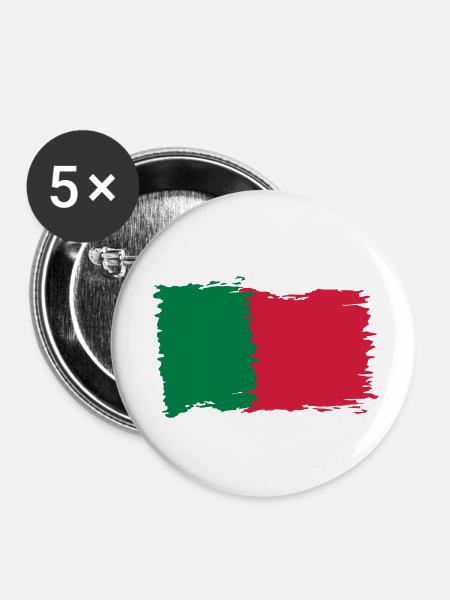 Portugal - Buttons klein 25 mm (5er Pack) - Weiß