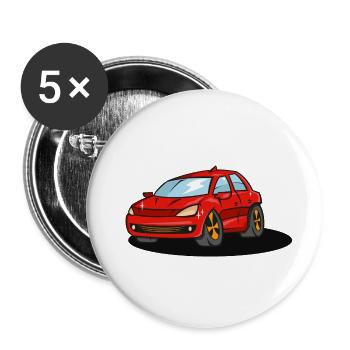 red_car - Buttons klein 25 mm (5er Pack) - Weiß - Vorne