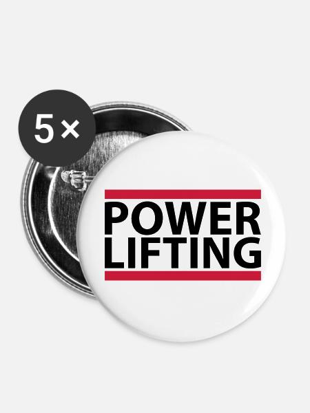 Powerlifting - Buttons klein 25 mm (5er Pack) - Weiß