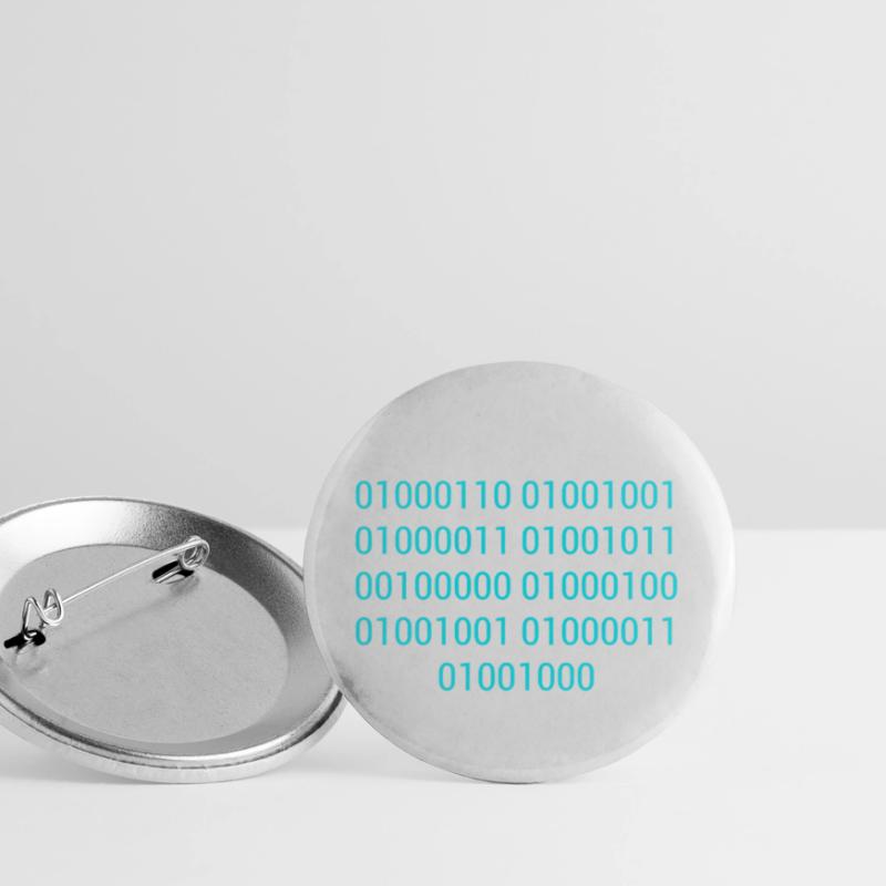 BINARY CODE / BINÄRCODE F**K DICH GESCHENKIDEE Buttons klein 25 mm (5er Pack)