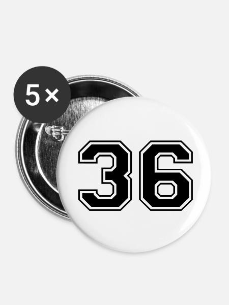 36 - Buttons klein 25 mm (5er Pack) - Weiß