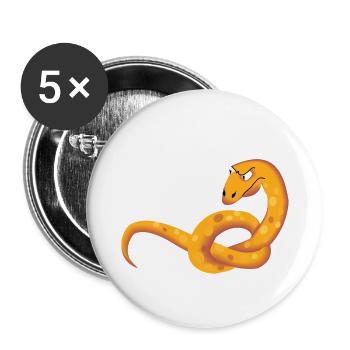 Schlange - Buttons klein 25 mm (5er Pack) - Weiß - Vorne