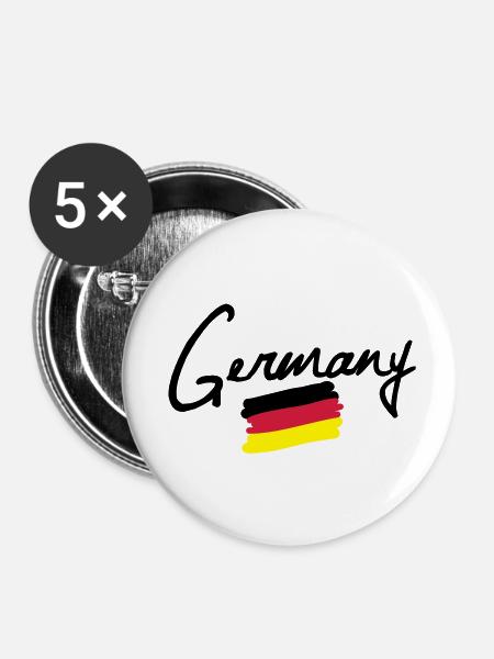 germany - Buttons klein 25 mm (5er Pack) - Weiß