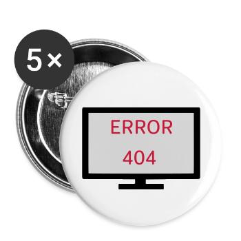 Computer Error 404 - Buttons small 1''/25 mm (5-pack) - white - Front