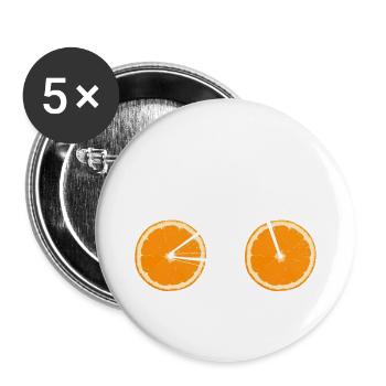 Fruit Bicycle Citron Lime Orange / Cadeau - Lot de 5 petits badges (25 mm) - blanc - Devant