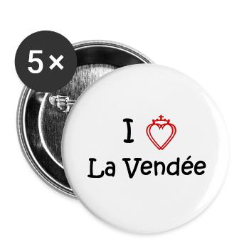 i love la vendee - Lot de 5 petits badges (25 mm) - blanc - Devant