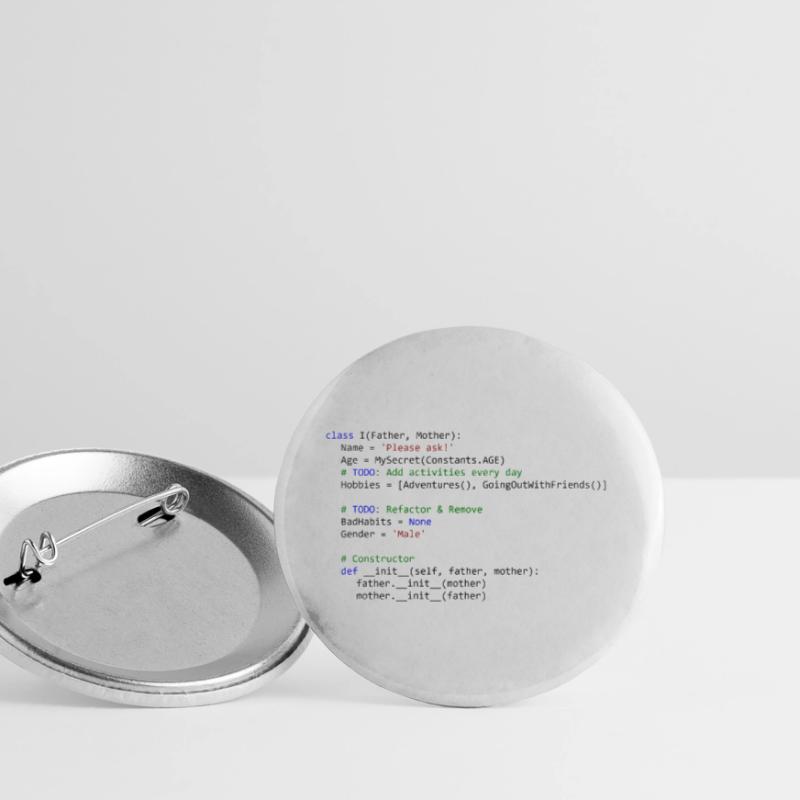 I as python class Buttons klein 25 mm (5er Pack)