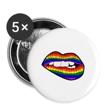 LipBite Rainbow - Buttons small 1''/25 mm (5-pack) - white - Front