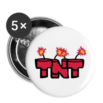 angezuendet text stangen boom feuer heiss tnt dyna - Buttons klein 25 mm (5er Pack) - Weiß - Vorne