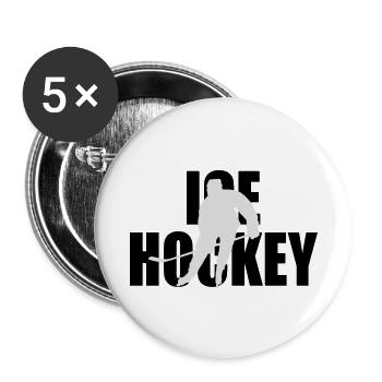 Eishockey - Buttons klein 25 mm (5er Pack) - Weiß - Vorne