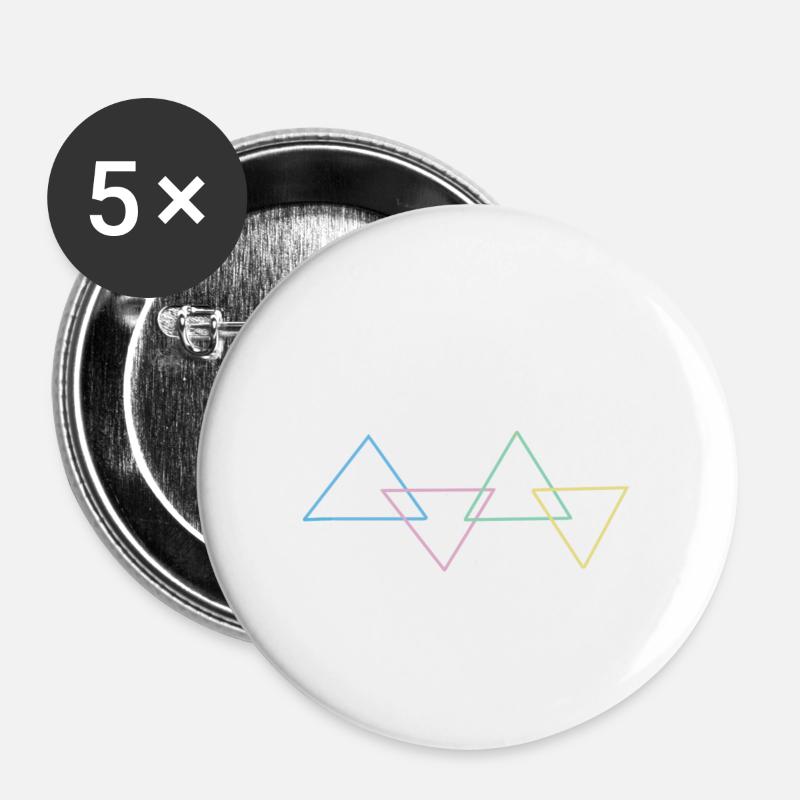 triangles - Buttons small 1''/25 mm (5-pack) - white