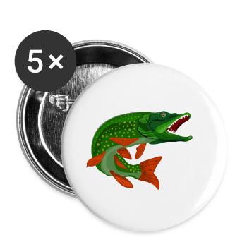 Hecht, Hecht - Buttons klein 25 mm (5er Pack) - Weiß - Vorne