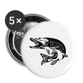 Hecht-Hecht - Buttons klein 25 mm (5er Pack) - Weiß - Vorne