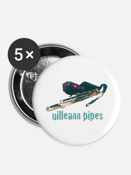 uilleann pipes - Buttons klein 25 mm (5er Pack) - Weiß