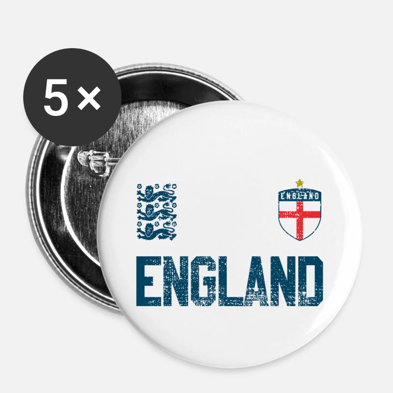 England - Buttons small 1''/25 mm (5-pack) - white