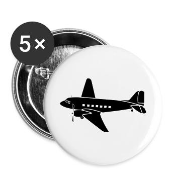 historisches Flugzeug DC3 Rosinenbomber Berlin - Buttons klein 25 mm (5er Pack) - Weiß - Vorne