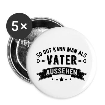 Gift Father Birthday Gifts - Buttons small 1''/25 mm (5-pack) - white - Front