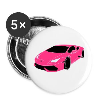 Lambo Sports Car - Buttons small 1''/25 mm (5-pack) - white - Front