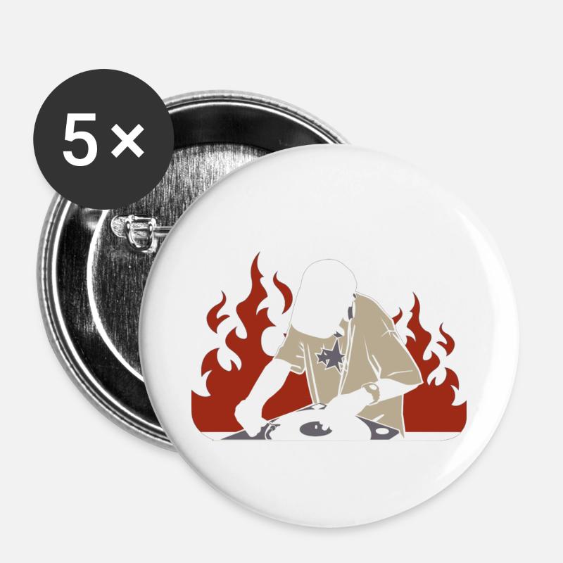 dj - Buttons small 1''/25 mm (5-pack) - white