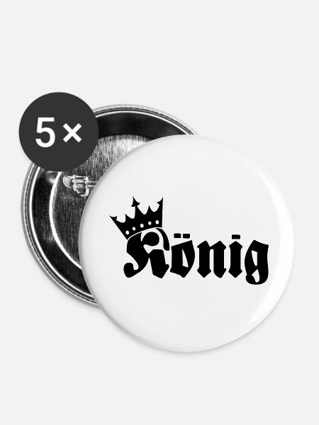 König - Buttons klein 25 mm (5er Pack) - Weiß