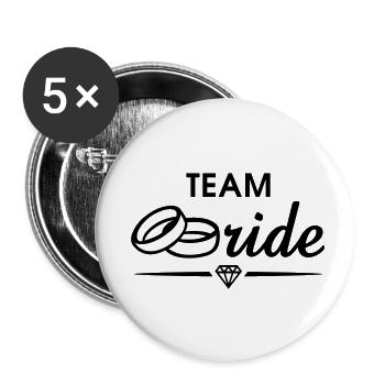 ÉQUIPE mariée diamant - Lot de 5 petits badges (25 mm) - blanc - Devant