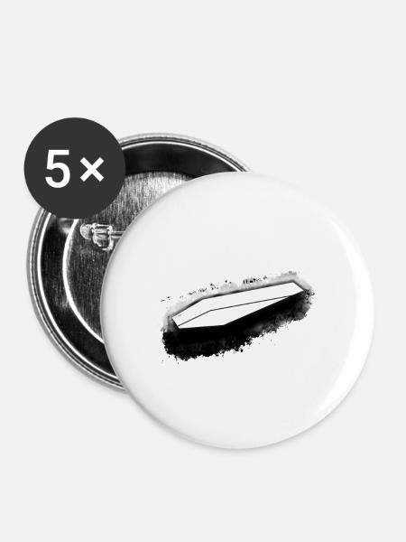 Sarg Dracula hell glühend - Buttons klein 25 mm (5er Pack) - Weiß