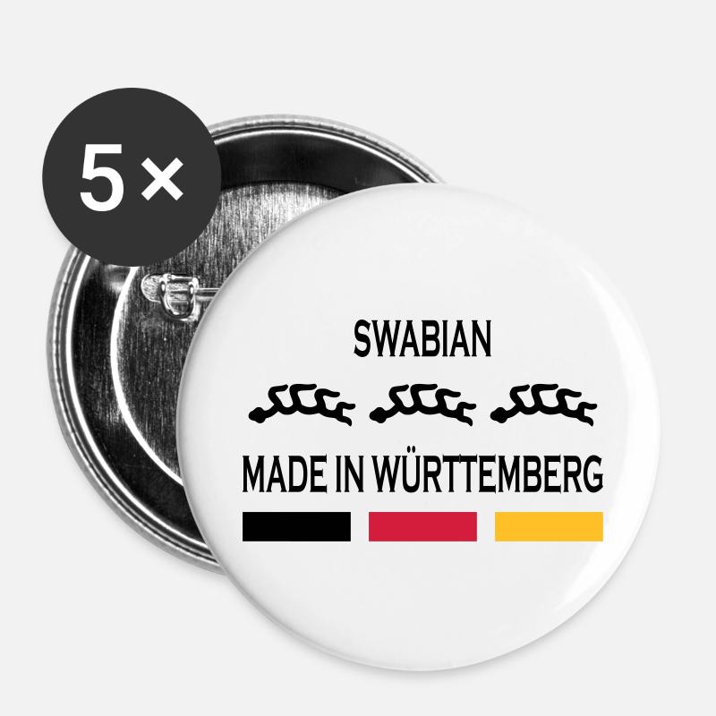 Made in Württemberg - Buttons small 1''/25 mm (5-pack) - white