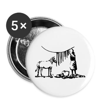 Zebra street art Kunst - Buttons klein 25 mm (5er Pack) - Weiß - Vorne