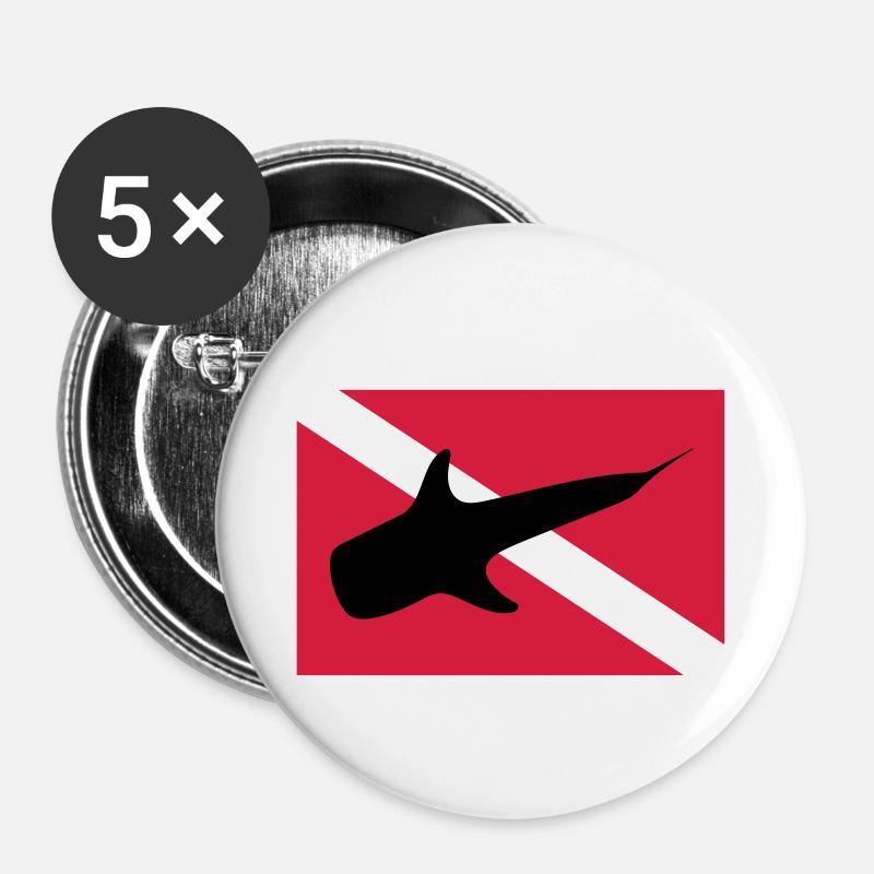 whale shark - Buttons small 1''/25 mm (5-pack) - white
