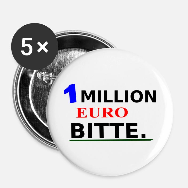 1 MILLION - Buttons small 1''/25 mm (5-pack) - white