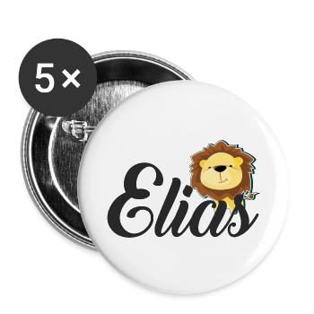 Elias Name Baby Child Children Gift - Buttons small 1''/25 mm (5-pack) - white - Front