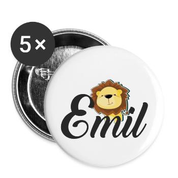 Emil Name Baby Child Children Gift - Buttons small 1''/25 mm (5-pack) - white - Front
