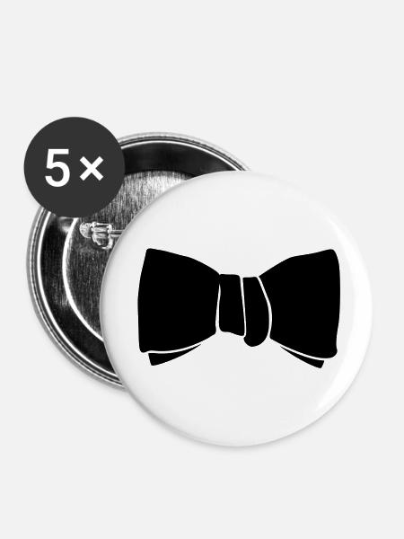 Schlips - Buttons klein 25 mm (5er Pack) - Weiß