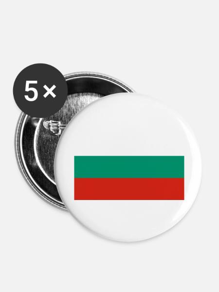 Flag of Bulgaria - Buttons klein 25 mm (5er Pack) - Weiß
