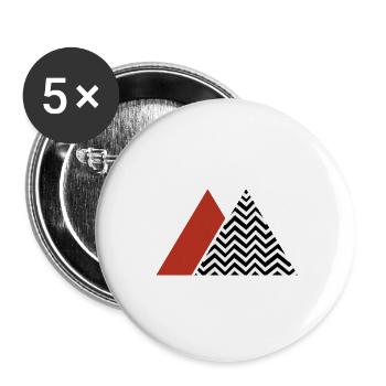 Design with zigzag and triangles - Buttons small 1''/25 mm (5-pack) - white - Front