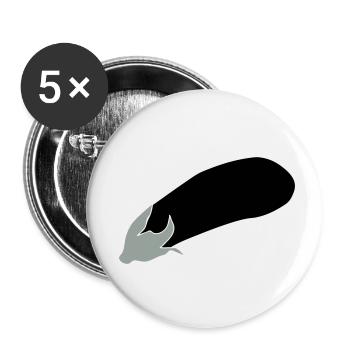 aubergine - Lot de 5 petits badges (25 mm) - blanc - Devant