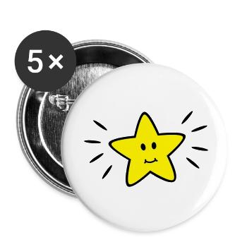 star - Buttons small 1''/25 mm (5-pack) - white - Front