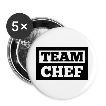 Team Chef - Buttons klein 25 mm (5er Pack) - Weiß - Vorne