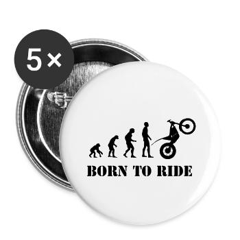 Trial Evolution Né pour rouler - Lot de 5 petits badges (25 mm) - blanc - Devant