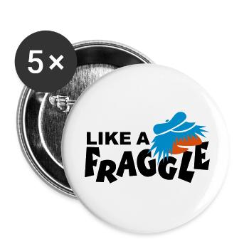 COMME UN Fraggle - Lot de 5 petits badges (25 mm) - blanc - Devant