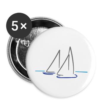 segeln - Buttons klein 25 mm (5er Pack) - Weiß - Vorne