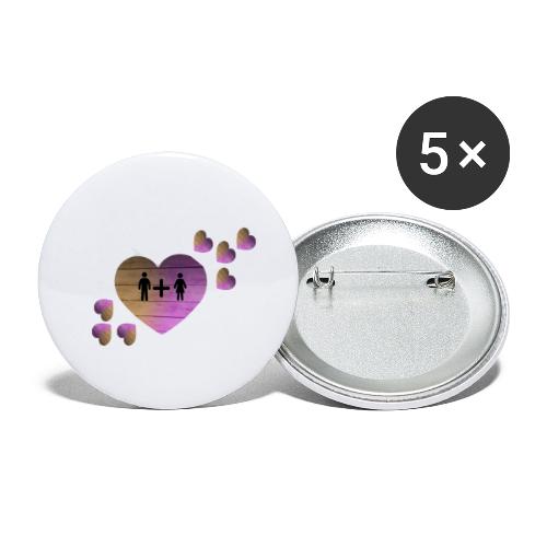 couple amoureux - Lot de 5 petits badges (25 mm)