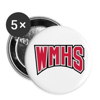 WMHS - Buttons small 1''/25 mm (5-pack) - white - Front