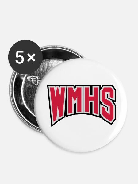 WMHS - Buttons klein 25 mm (5er Pack) - Weiß