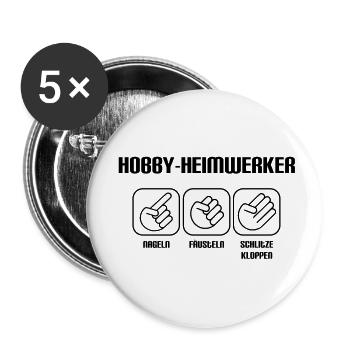 Hobby Heimwerker - Buttons klein 25 mm (5er Pack) - Weiß - Vorne
