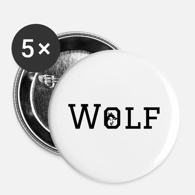 wolf s - Buttons small 1''/25 mm (5-pack) - white